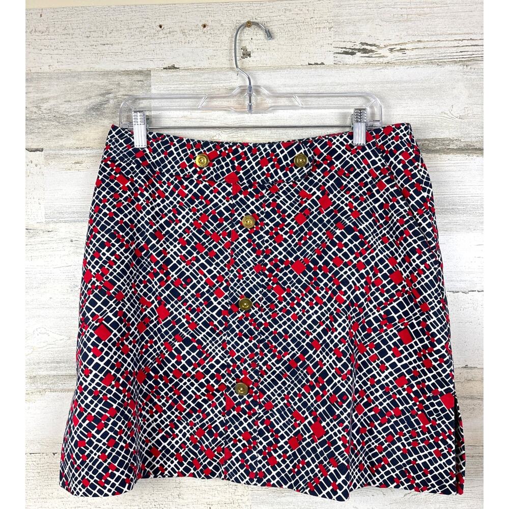 Sport Haley Womens 10 Red Black Golf Skort Button Up Modern Athletic Shorts